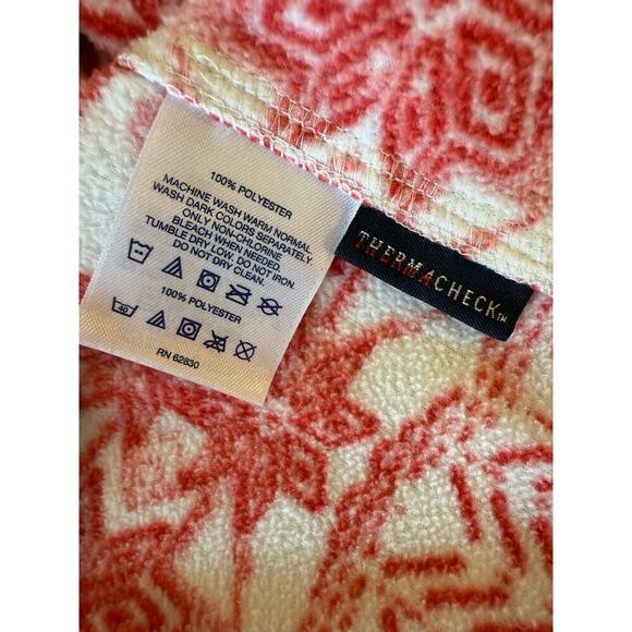 LAND'S END Therma Check Red/White Pullover Top Shirt size M P - Picture 6 of 8